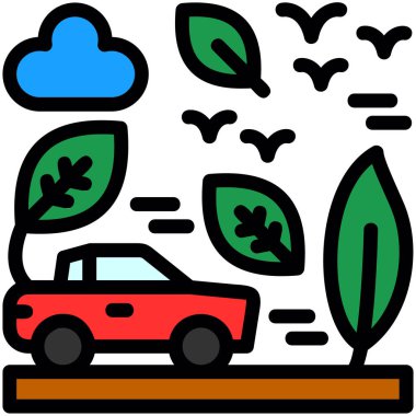 Ekoloji doğa ikonu - ana hatlar biçiminde