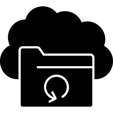 Bulut veri depolama simgesi katı biçimde