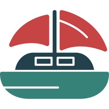 Gemi. Web simgesi basit illüstrasyon