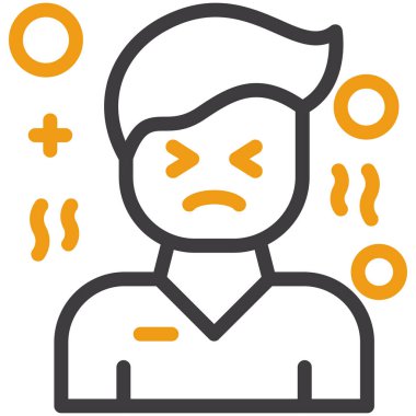 Baş ağrısı. Web simgesi basit illüstrasyon