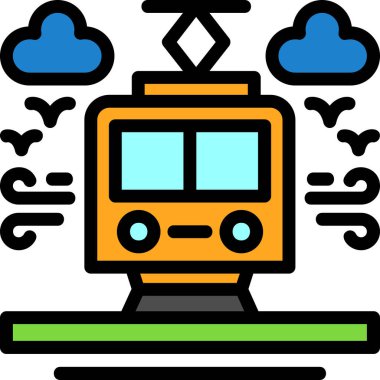 Demiryolu tren simgesi. vektör çizim