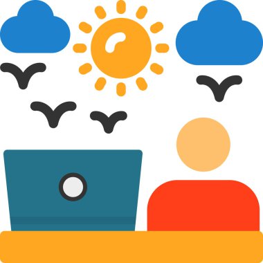 Düz biçimli bulut bilgisayar simgesi