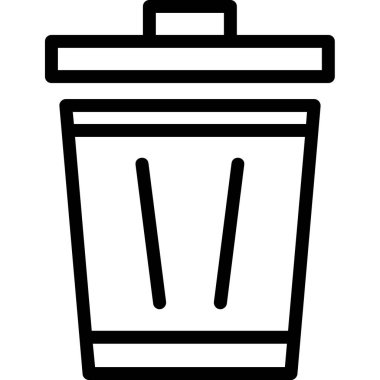 Çöp kutusu simgesi, vektör illüstrasyonu