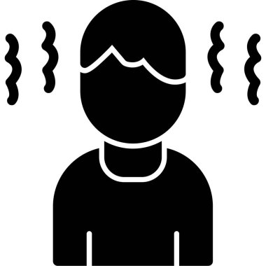 Maske ikonlu çocuk, basit stil.