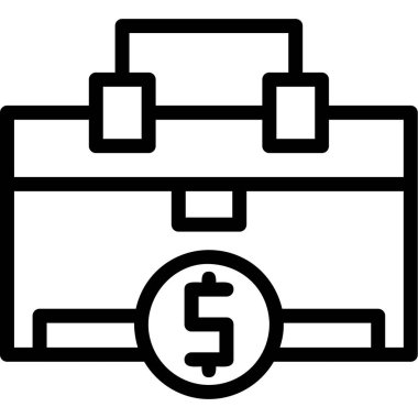 çanta para çantası simgesi ana hat biçiminde