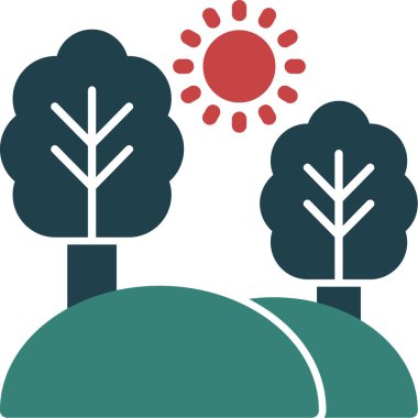 Ağaç simgesinin vektör illüstrasyonu