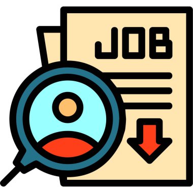 iş arama web simgesi, basit vektör illüstrasyonu