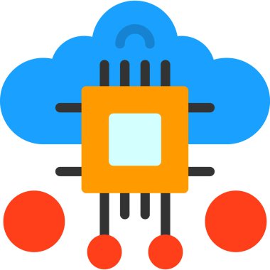 Düz biçimli bulut veri sunucusu simgesi