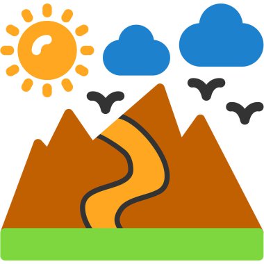 dağ manzarası vektör simgesi