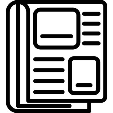 kitap web eğitim simgesi ana hatları biçiminde