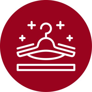 Askı vektör simgesi. biçim düz yuvarlak sembol, kırmızı renk, yuvarlak açılar, beyaz arkaplan