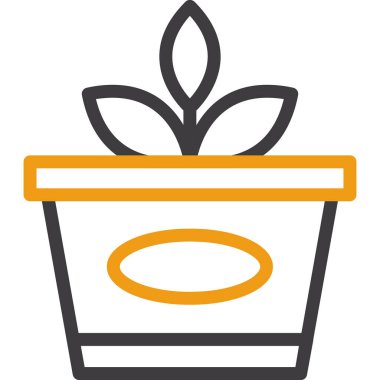 saksı ikonunda bitki. vektör illüstrasyonu