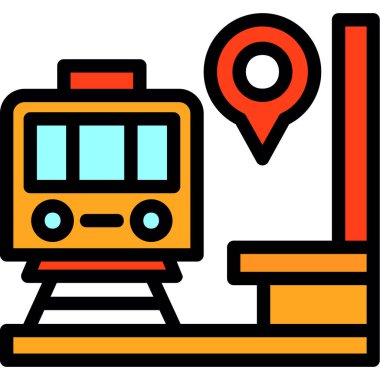 Tramvay. Web simgesi basit illüstrasyon