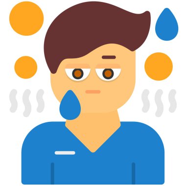 Ateşi olan bir adam vektör çizimi