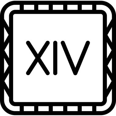 Roman sayı simgesi, vektör illüstrasyonu beyaz arkaplanda izole edildi