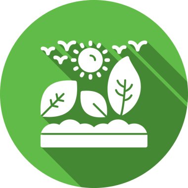 Çemberdeki yeşil bitkinin vektör çizimi