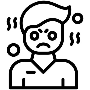 Hasta adam ikonu. Beyaz arka planda izole edilmiş grip taşıyıcı ikonları tasarımı yaşayan ana hatlı adam