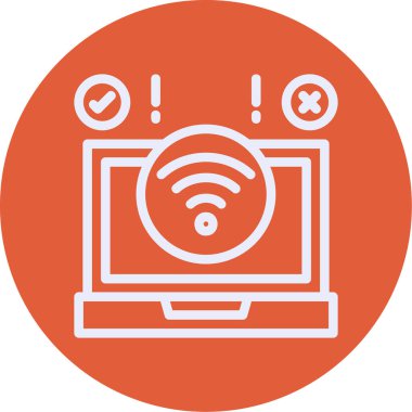 Kablosuz internet simgesi olan bir laptop. vektör illüstrasyonu