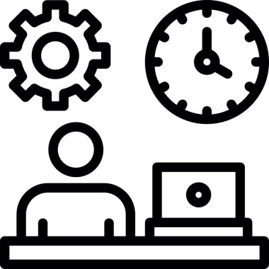 Saat simgesi, vektör illüstrasyonu