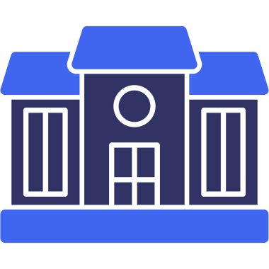 Bina. Web simgesi basit illüstrasyon