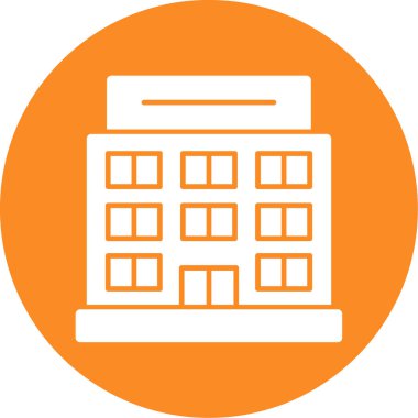 Bina. Web simgesi basit illüstrasyon