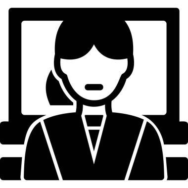 iş kadını simgesi, vektör illüstrasyonu