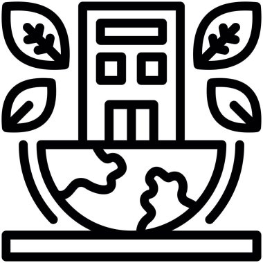 Bina. Web simgesi basit illüstrasyon