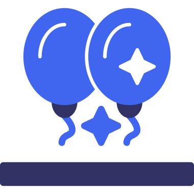 balonlar web simgesi, basit vektör illüstrasyonu