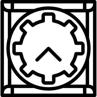 çip dişli simgesi, vektör illüstrasyonu