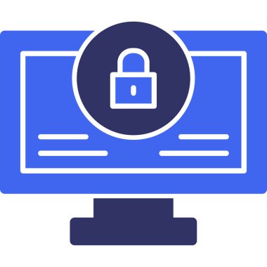 İnternet güvenlik kilidi simgesi düz biçimli