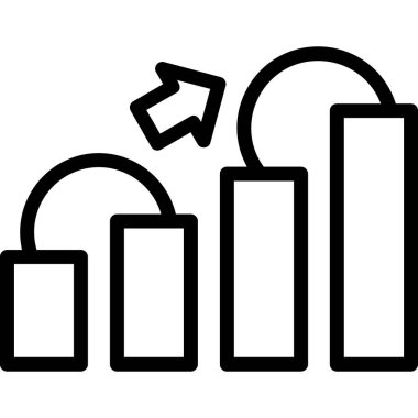 grafik büyüme simgesi ana hat biçiminde