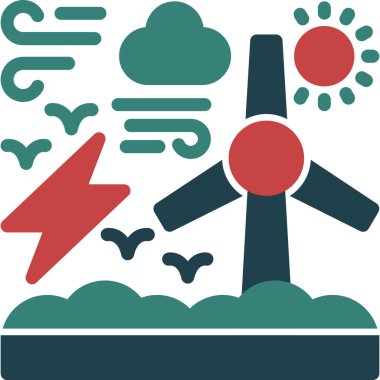 Ekoloji çevresi simgesi - ana hatlar biçiminde