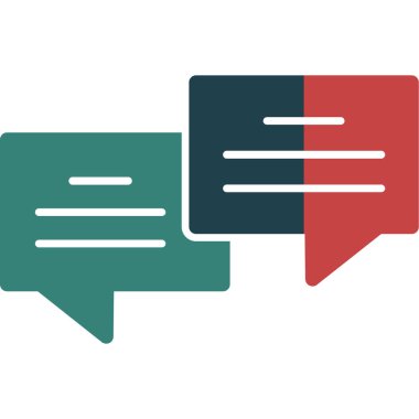 Konuşma baloncukları ve konuşma balonu simgesi, düz vektör