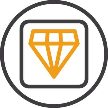 Elmas simgesi, vektör illüstrasyonu