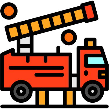 İtfaiye. Web simgesi basit illüstrasyon