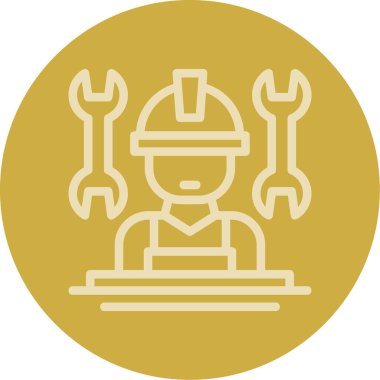 İşçi. Web simgesi basit illüstrasyon