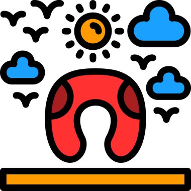 Hava durumu güneş ikonu dolgulu dış hatlar biçiminde