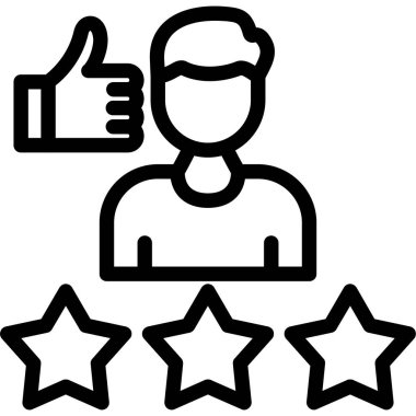 Ana hatlar biçiminde geribildirim derecelendirme müşteri simgesi