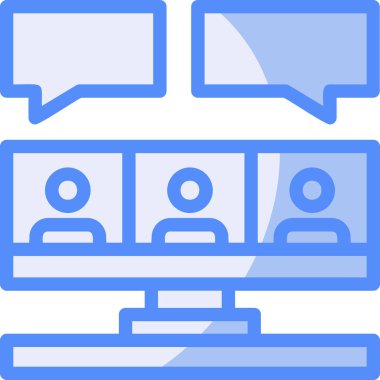 Video sohbet vektör simgesi modern illüstrasyon