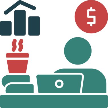 para yönetimi simgesi, vektör illüstrasyonu