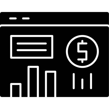 finansal rapor simgesi basit tasarım vektörü çizimi