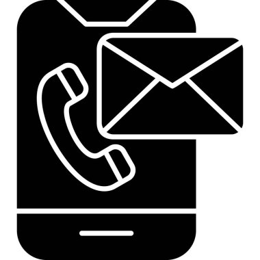 Telefon posta simgesi. Web için basit telefon vektör simgeleri çizimi