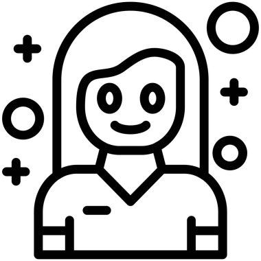 Bir çalışanla yüz ifadesi olan kadın avatar