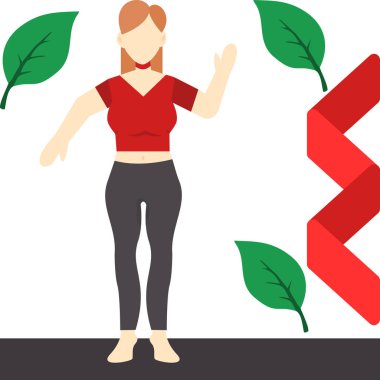 Arkaplanda duran kadın, vektör illüstrasyonu