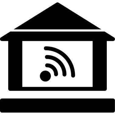 Ev Otomasyonu Kabartma Simgesi, Vektör İllüstrasyonu