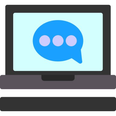 dizüstü bilgisayarlı sohbet mesajı simgesi