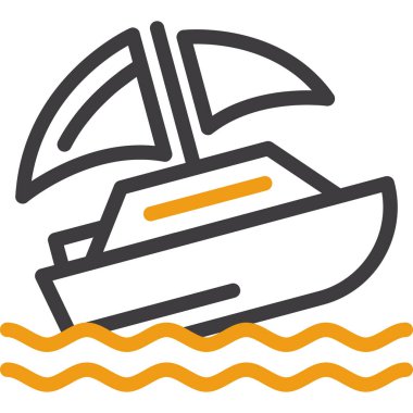 Gemi. Web simgesi basit illüstrasyon