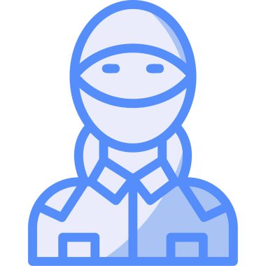 Kadın işçi simgesi, vektör illüstrasyonu