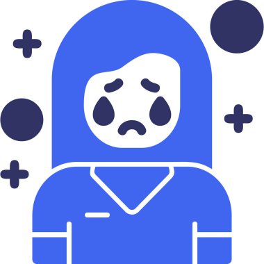 Ağlıyorum. Web simgesi basit illüstrasyon