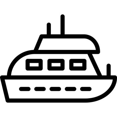 Yolcu gemisi simgesi. Beyaz arkaplanda izole edilmiş web tasarımı için ana seyahat gemisi vektör simgesi